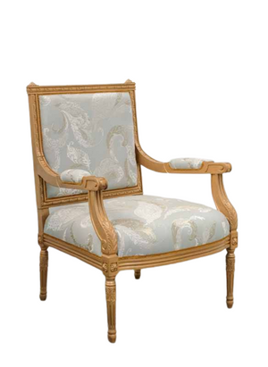 Italian Venetian Upholstered Designer Armchair Gold