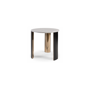 Luxury Side  Table  with Estremoz Marble and brass and black - Auris