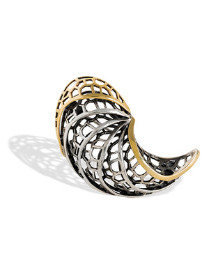 Horn Brooch with Silver and Gold