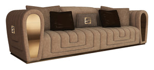 High End Contemporary Italian Designer Quilted Suede Fabric Sofa -  Collier