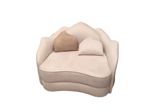 High End Contemporary Suede Flower Armchair - Lotus