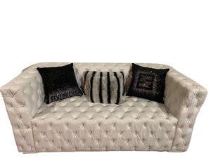 Modern White Faux Leather Sofa - Lión