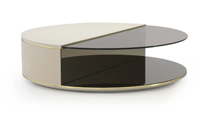 Exclusive  Coffee Table Taupe Lacquered with bronze Glass - Megan