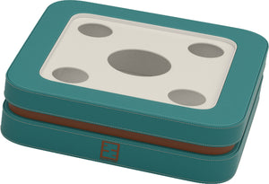 Floating Drinks Cooler Tray With Glasses and Frappé Suport  Turquoise/Brown - Fascínio
