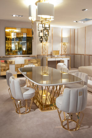 Exclusive Contemporary Gold-Plated Signature Dining Table Set