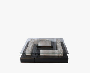 Exclusive Modern Precious Stone Coffee Tables Set - Albina