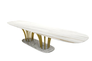 High End Rectangular Marble Dining Table - Tuscany