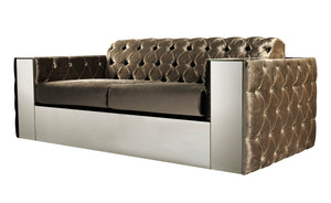 Luxurious Velvet Box Style Buttoned Sofa - Pony