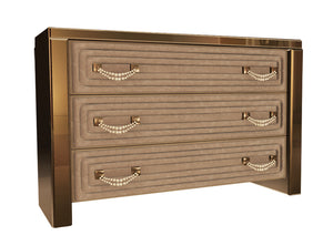 High End Italian Mirrored Suede Drawers Collier