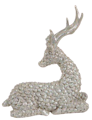 Deer Seatting ornament for Christmas themes in Silver