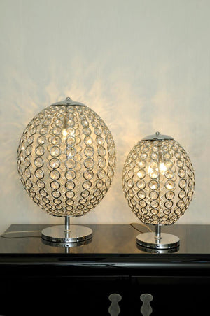 Luxury Silver Plated Swarovski Crystal Table Lamp - Sidney III