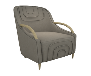 Modern  Stitching Ivory Leather Armchair - Tuscany