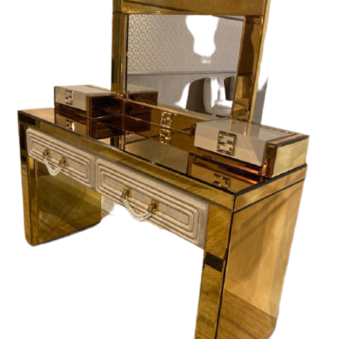 slim fit dress slacks Elegant Gold Slate Vanity Table Set: Luxury Design – CharmyDecor