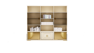 High End Modern  Ivory Shelving Wall Unit Collier