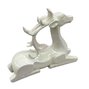 Deer Seatting ornament for Christmas themes in White